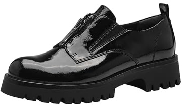 Tamaris Mocasines Veganos para Mujer, Negro Charol, 40 EU