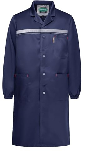 Yukirtiq Uomo Camice da Lavoro Bottoni Blu da Lavoro Alta Visibilità Camice da Laboratorio da Tecnico O Officina Grembiuli da Lavoro, Blu navy, XXL