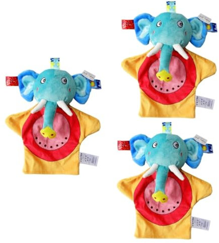 VICASKY 3stücke Elefantenförmiges Spielzeug Für Junge Mädchen Kuscheltier Mit Beruhigungstuch Für Kleinkinder Fördert Die Kognitive Entwicklung Waschbar Und Weich Perfektes