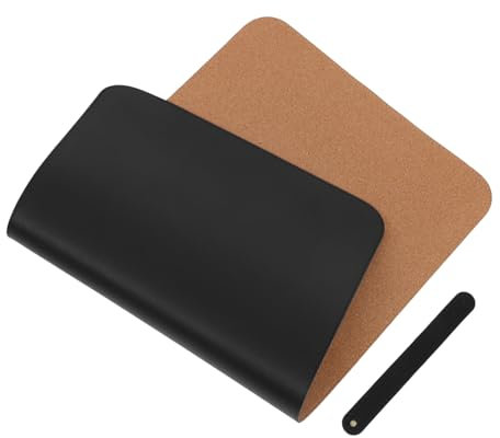 JEWEDECO Non-slip Mouse Pad Sturdy Standing Desk Mat Leather Surface for Office Desk for Women