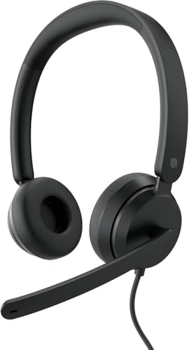 Incase modernt USB-C-headset – designat av Microsoft – trådbunden USB-C-anslutning, on-ear-stereohörlurar, brusreducerande mikrofon och volymkontroller, teamcertifierade, optimerad mikrofon och