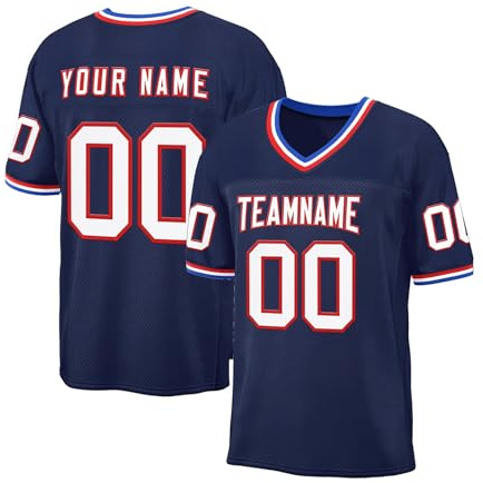 HGWOPGASD Maglietta da Calcio Personalizzata Maglie da Gioco di Football Americano Personalizzate con Nome e Numero Maglietta Personalizzata per Bambini Adulti A15