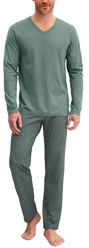 CALIDA Cotton Special Pyjama, lang Herren, aus 100% Baumwolle Dark Glen 46-48