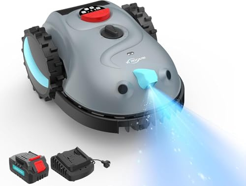 YARDCARE V100 Robot Cortacesped Electrico con Navegación por Visión, Detección de 150 Obstáculos, Robot Cortacésped Bateria hasta 150 m², Robot Cortacesped con Cuchillas de Repuesto