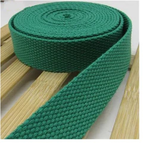 WEOKDFHA sadelgjord 38 mm 5 meter kanvas sadelgjord bältesväska bomull nylon gör-det-själv ryggsäck rem sömnad hundtillbehör (gräsgrön)