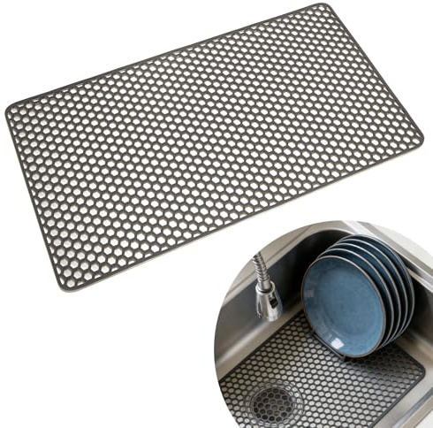 Tappetino per lavello in silicone, 72 x 40 cm, resistente al calore e antiscivolo, per lavello da cucina, lavandino, balcone