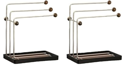 SQOYEI Rostfritt Stål Pastatork för Hemlagad Spaghetti, Flerlagersförvaring Pastaställ återanvändbar Pasta Torkställning(Set A)