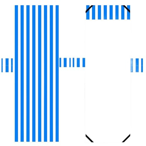 Lawnoval Schnell trocknende Strandkorb-Abdeckung mit sicheren Taschen für Passform und Aufbewahrungstaschen, rutschfestes Chaiseltuch, Pool und Gartenliegen, blau gestreift, 70 x 215 + 25 cm