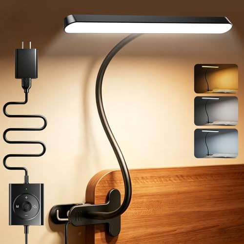 Glocusent 7W Horizontal Leselampe Bett, 57 LED Klemmlampe mit 7cm Clip