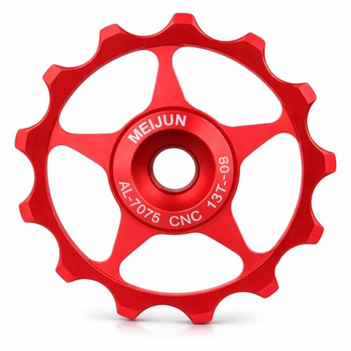 Alomejor Polea Desviadora Trasera 13T de Aleación de Aluminio para Bicicleta de Montaña y Carretera, Compatible con Cambio SIS, Rodamientos de Cerámica, Juego de 2 Pie