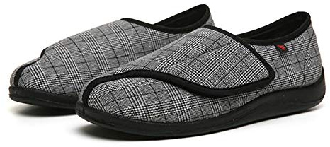 Pieds Enflé Gonflée Chaussons Elargissement,Pieds gonflés, chaussures diabétiques lâches, chaussures de déformation réglables pour les personnes âgées-41_black,Chaussure de santé unisexe pour adultes