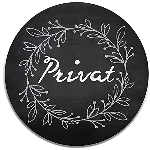 Logbuch-Verlag Privat Schild Türschild schwarz weiß für Personalbereich Büro Praxis Hinweisschild 15,5 cm