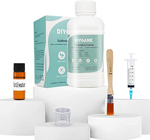 250 ml Sublimationsbeschichtung für Keramik, Tassen, Handyhüllen, Metall, Holz, Glas, Leder, Becher, alle harten Oberflächen, Sublimationsspray mit Hochglanz-Finish, wasserdicht und super