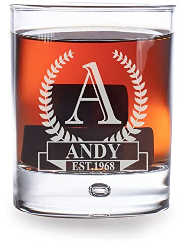 AIGAT 1 vaso de whisky grabado personalizado, cristalería para bar, vaso de whisky de 280 ml
