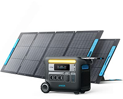 Anker SOLIX F2000 tragbare Powerstation, Powerhouse 767, Solargenerator 2048Wh mit 2 x 200W Solarpanel, Powerstation mit LiFePO4 Akku, 3 x 230V AC Steckdose 2300W Max für Camping, Wohnmobil
