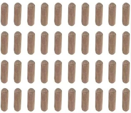 Enchufe de unión de madera, tacos de madera para agujero, clavijas de madera ranuradas para muebles, cajones y estantes artesanales de muebles y bricolaje (40 unidades - 10 x 40 mm)