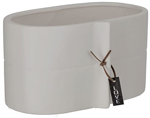 KADAX Übertopf aus Keramik, 2 Farben, Blumenübertopf, Keramikübertopf, Blumentopf, Blumenkübel, Pflanzkübel für Drachenbäume, Veilchen, Stiefmütterchen (Grau, 22 x12 cm)