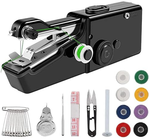 GEARMAX Mini Machine à Coudre Portable Électrique pour Adulte, Facile à Utiliser pour les Débutants Point Rapide Adapté aux Vêtements Tissus Bricolage
