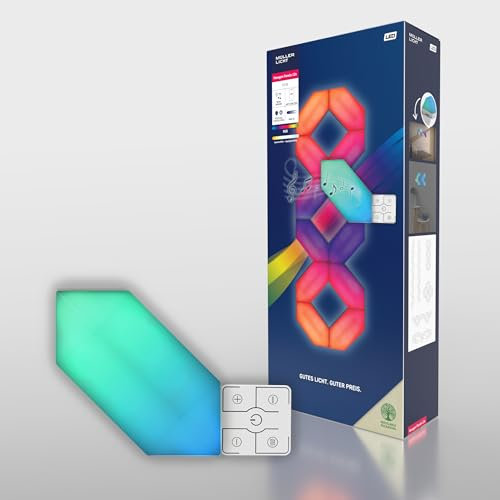 Müller-Licht Magic Panel LED Wand- und Deckenleuchten mit WLAN, 12 hexagon RGB mit music sensor, steuerbar per TUYA App, individuelle Montage