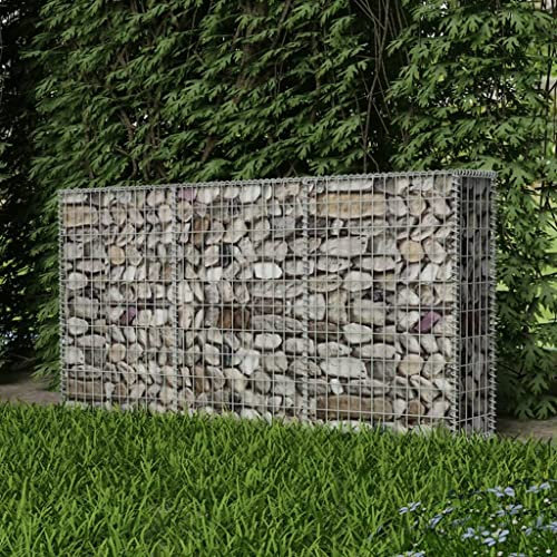 prissent Gabion en maille en acier galvanisé 200x30x100 cm Paniers de gabions de gabion pour pierres mur de gabions gabions métalliques paniers de gabions barrière de jardin décorative et absorbant le