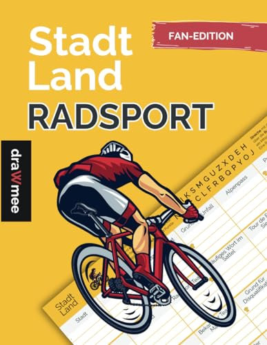 Stadt Land Radsport - Quiz Geschenk für Fans von Radrennen: Spielblock mit 35 Blatt Din-A4 (Seiten zum Ausschneiden)