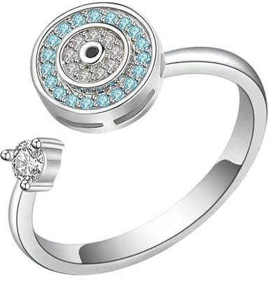 Zunishaone Fidget Ring, spiner Ring - Justerbara roterande ringar för kvinnor och män, sensoriska ringar, roterande stressreducerande smycken, perfekt present till semester och kärlek,