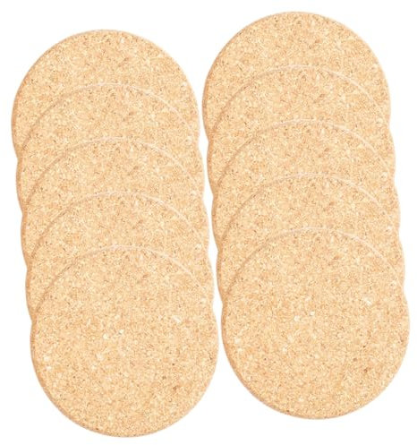 FUNOMOCYA 10 Pezzi Sottobicchieri in Sughero per Piante da Supporti per Fondo Vaso in Sughero Sottobicchieri Rotondi per Fioriere in Tappetini per Giardinaggio