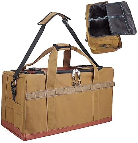 Högpresterande ytterväska utomhus vattentät campingbehållare | bärbar resväska för utrustning, jaktutrustning, viktig köksutrustning och biltillbehör för äventyr, BRUN, se beskrivning, Se