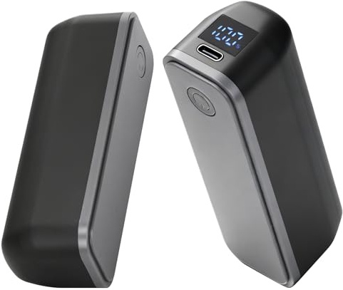 Chaufferette Main Rechargeable 2 en 1 Magnétique, 6000mAh Chaufferette Main Reutilisable, 3 Niveaux de Température Réglables, Idéal pour Camping, Randonnée, Syndrome de Raynaud, Cadeau d'hiver Parfai