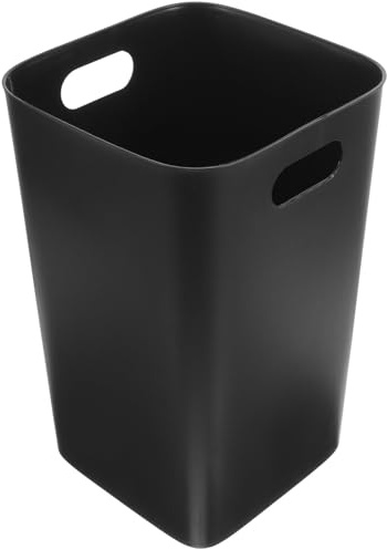 Toyvian Poubelle à Compression en Plastique Noir 30 Litres la Cuisine Grosse Poubelle sans Couvercle Design Ouvert, Résistance la Compression pour Bureau et Espaces à Fort Trafic