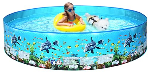 Piscina Pieghevole - Stazione Per Il Bagno Dei Cuccioli, Piscina Per Cani Pìeghevole Portatile In PVC, Giochi D'acqua Pieghevoli Per Animali Domestici | Esercizio Ricreativo All'aperto Nel Cortile Est