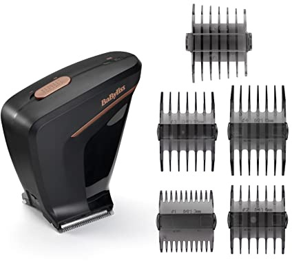 BaByliss Crewcut Hair Clipper - Self-Clipping Cordless Haircutting Tool with Twin Blade System, Lithium-Ion Power, 75-Minute Runtime, 4 Comb Guides (Grades 1–4), Washable Blades, 7758U