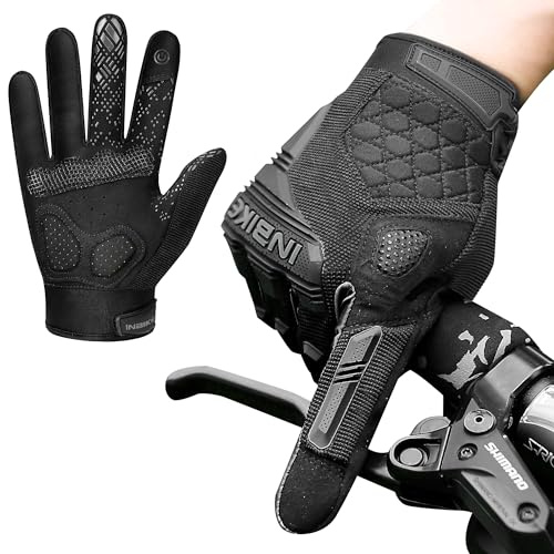 INBIKE Guantes Ciclismo Hombre Largos MTB Guantes Bicicleta Táctil con Acolchado De EVA Gel Antideslizante Protector De TPR(MC020)