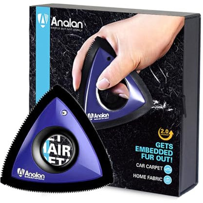 ANALAN Brosse Anti Poils Animaux, Mini Epilateur de Poils d'animaux pour Chiens et Chats, Brosse pour Voitures, Tapis, Peluches, Canapé et Meubles(Blue)