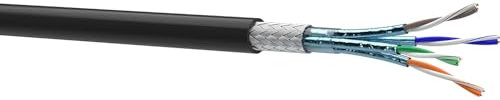Best Germany Cat 7 Verlegekabel Erdkabel Netzwerkkabel Datenkabel Schwarz Outdoor UV Außen 100 m