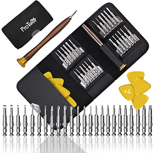 Jeu de tournevis de précision mini professionnels 29 en 1, kit de réparation pour lunettes, montre, iPhone, iPad, smartphone, PC, ordinateur portable, tablette, électronique, 4 leviers