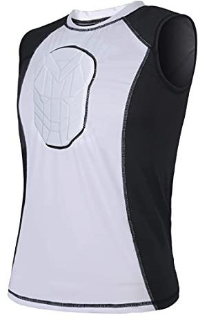 TUOY Padded Sleeveless Shirt Chest Sternum Protector Heart Guard Compression Protective Shirt