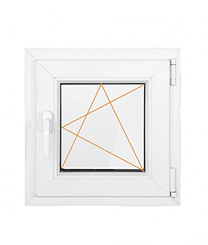 Bastion Fenster Kellerfenster 1 Flügel Drehfunktion 2-fach Verglasung RC2 BA weiß 70 mm Profil (500x500 Rechts)