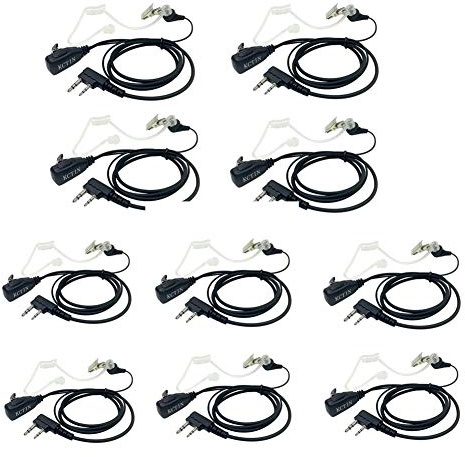 Walkie Talkie Headsets with Mic 2 Pins for Baofeng UV-5R BF-F8HP BF-888S Retevis H-777 Arcshell (10 Packs)