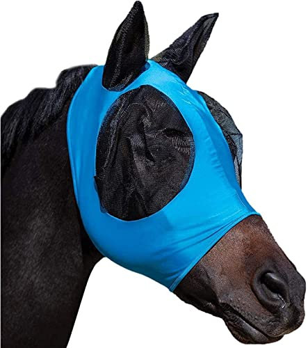 ACCROL Máscara for moscas Caballo con orejas Máscara for moscas for caballos Máscara profesional for moscas Caballo Protección UV Extra comodidad Máscara for moscas for caballos Agarre Malla suave Más