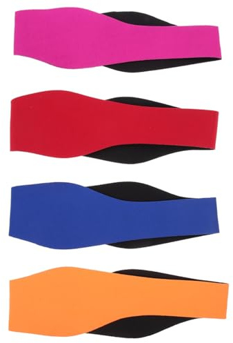 BIUDECO 4Pcs Adjustable Swim Headbands for Women Ear Protection Strap Comfortable Breathable Ear Guard for Swimming and Bathing