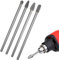 4PCS Carbide Rotary Burr Set 1/4, 155mm Length Long Shank Double Cut Die Grinder Drill Bits for Metal Wood Jade Carving Engraving Polishing Drilling Milling Cutting