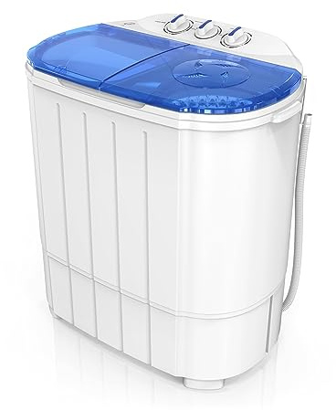 ROVSUN 11LBS Portable Washing Machine, Electric Washer and Dryer Combo with Washer(7lbs) & Spiner(4lbs) & Gravity Draining for Home RV Camping Dorm College Apartment