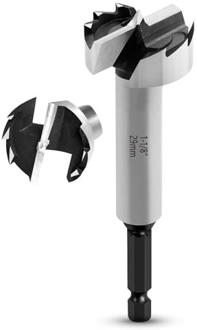 NICAVKIT 29mm Punta Forstner per legno,29mm punta da trapano Forstner per lavorazione del legno, Fresa per Legno, strumento per cerniera per legno