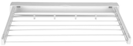 LANNADD Wäschetrockner Wand, Platzsparender Wäschetrockner mit Einziehbaren Bügeln, Versenkbarer Wandtrockner mit 7 Einziehbaren Stäben, Geeignet für Den Innen- und Außeneinsatz, Weiß