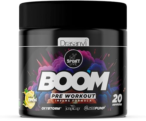 DRASANVI | Pre - Workout | Maximiza tu energía, resistencia y concentración | Con Cafeína, Taurina, Arginina y Beta - Alanina | Sport Live | Sabor Limón | 300 gr