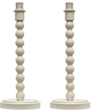 firstchoicelighting Set of 2 Bobbin - Ivory Table Lamp Base