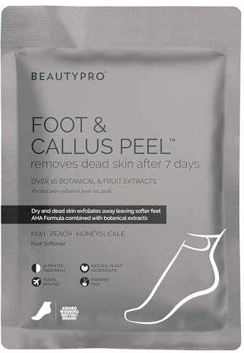 BeautyPro Foot & Callus Peel Mask Exfoliating Socks for Cracked Heels & Dead Skin Vegan Foot Care for Soft, Smooth Feet Multi Award Winning Brand