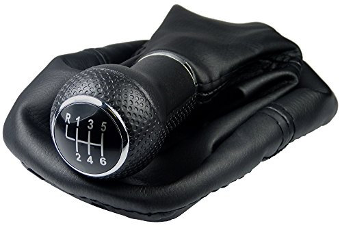 L & P Car Design L&P A254-6 Schaltsack Schaltmanschette Schwarz Schaltknauf 6 Gang 12mm kompatibel mit VW Golf 4 IV Rahmen Knauf Plug Play Ersatzteil für 1J0711113