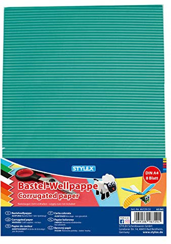 Bastellwellpappe / 8 Blatt / A4 / 8 Farben